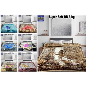 Couverture Raschel de luxe 6 kg, douce et chaude pour l'hiver, en polyester ultra-doux effet vison, anti-boulochage, motif floral, lavable en machine pour usage domestique - Product Image 1