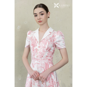 Vestido Midi Floral para Mujer de Oficina, Estilo Francés Elegante, Precio Directo de Fábrica, Fabricante OEM ODM, Proveedor Mayorista - Product Image 1