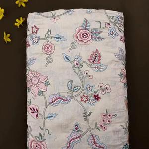 Malty Dobby Embroidered Chiffon Fabric 100% Polyester Breathable Eco-Friendly Wedding Customized Color Textile Supply Exports - Product Image 4