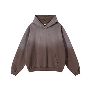 Sweat à capuche personnalisé pour homme, effet délavé soleil, en coton bouclette épais, style streetwear, lavage vintage, sweats à capuche de marque personnalisée pour créateurs - Product Image 3