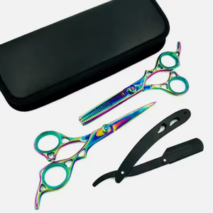 Tijeras de Peluquería Profesionales de Acero Inoxidable con Cuchilla Afilada para Adelgazar el Cabello, Kit de Herramientas de Salón en Venta - Product Image 5