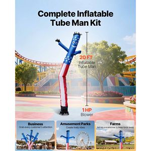 Inflable Publicitario de 20 Pies de Altura, Tubo Inflable Danzante con Movimiento Ondulante, con Soplador Impermeable IPX3 de 1 HP - Product Image 2