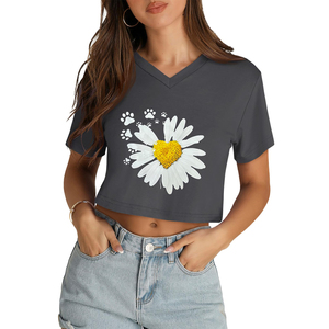 เสื้อยืดครอปผู้หญิงประสิทธิภาพสูง ผ้าป้องกันรังสียูวี เสื้อกีฬากลางแจ้ง แขนสั้น ระบายอากาศได้ดี เหมาะสำหรับการเดินป่าและเล่นเทนนิส - Product Image 1