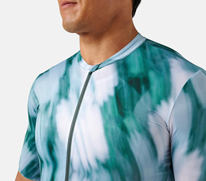 Maillot de Ciclismo Personalizado Verde Abstracto Unisex de Alto Rendimiento con Cremallera Completa para Bicicleta de Carretera, Transpirable, que Absorbe la Humedad, 100% Poliéster Sublimado - Product Image 4