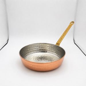 3 Ply Hammered Copper Frying <b>Pan</b> with Stainless Steel Lining, Brass Handle <b>Skillet</b>, Premium Chef Cookware, OEM ODM Wholesale - Product Image 2