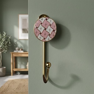Porte-manteau mural artisanal en céramique et métal, multifonctionnel, écologique, réglable, imperméable, vintage, de luxe - Product Image 1