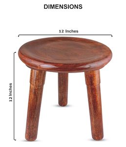 <b>Brown</b> Rustic Durable Wooden Stool Three-Legged Side Table Ottoman Accent Seat Bedroom Living Room Kitchen Housewarming Tabletop - Product Image 2