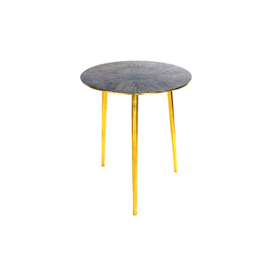 Luxury Round Accent Side <b>Table</b> with Gold Metal Legs Textured Aluminum Top Modern End <b>Table</b> for Living RoomDecor Use Elegant Home - Product Image 4