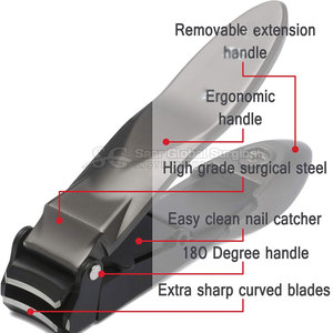 Cortauñas de Acero Inoxidable SAAR GLOBAL SURGICAL SGS-704, Cuchilla Curva, Diseño Ligero y Duradero, Apertura de Mandíbula Ancha - Product Image 5
