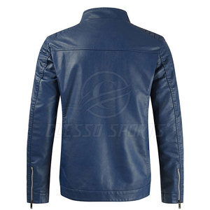 Veste en cuir pour homme, classique, vintage, coupe ajustée, décontractée, tendance, douce - Product Image 2