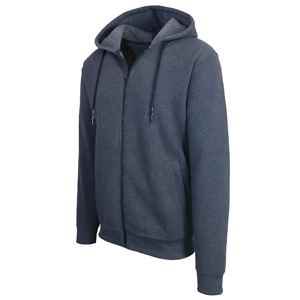 Sweat-shirts à capuche zippés en tricot pour homme, doublés polaire, 280g, en mélange de coton thermique, pour l'hiver - Product Image 2