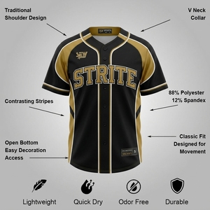 Premium Team Baseball Jersey Custom Digital Print Plus Size Baseball Jersey sublimated logos durable performance Baseball Jersey - Product Image 6
