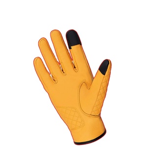 Guantes de cuero para motocicleta, guantes transpirables de verano para motociclismo con dedo completo, guantes Retro para Motocross con pantalla táctil - Product Image 5