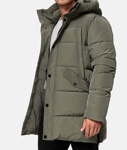 Veste longue matelassée pour homme, personnalisable, mode décontractée, OEM ODM, résistante à l'eau, polyester, pour l'hiver - Product Image 4