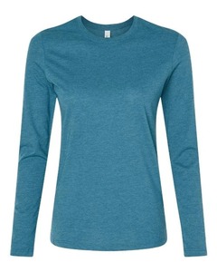 T-shirt uni blanc personnalisé à manches longues unisexe en mélange de coton col rond, t-shirt vierge en gros OEM, hauts décontractés à manches longues - Product Image 6