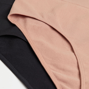 Culottes Femme Taille Moyenne de Qualité Supérieure, Lot de 2, Sans Couture, en Coton et Spandex, Couleur Unie, Style Basique, Lavables en Machine - Product Image 2