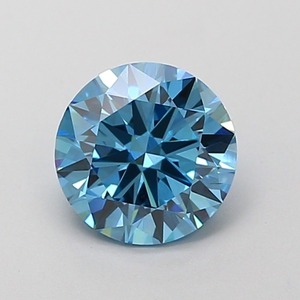 Pierre précieuse brute de laboratoire CVD, taille brillant ronde, bleu vif fantaisie, clarté VVS2, polissage excellent, certifiée IGI - Product Image 1