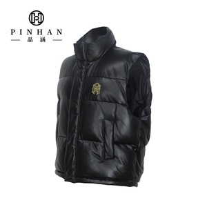 <b>Men's</b> <b>Black</b> Stand Collar Padded <b>Vest</b> With Zipper Closure Windproof Casual Winter Outerwear - Product Image 2