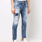 Jean en denim 100 % coton pour homme, coupe droite, taille haute, coupe régulière, couleur unie, écologique, hiver, grandes tailles - Product Image 4