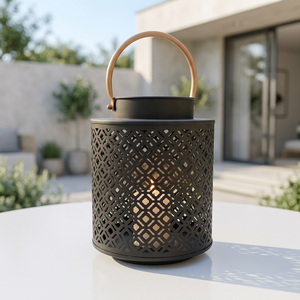 Vente en gros de porte-bougies votives classiques en métal noir pour la décoration de la maison et de mariage - Product Image 1
