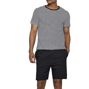 Conjuntos de Camiseta y Pantalones Cortos de Algodón 100% con Diseño a Rayas, Sublimados, Trajes Deportivos de Dos Piezas, Ropa Casual de Verano para Hombre - Product Image 1