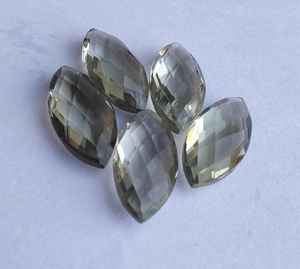 Ametyste verte naturelle, taille marquise briolette, coupe damier, pierre précieuse calibrée, pierre en vrac pour la création de bijoux - Product Image 4