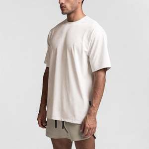 Short Sleeve <b>Men's</b> Formal O-Neck Loose Fit 100% Cotton 220g Knitted Fabric Front Logo Sports T-<b>shirt</b> Training Basketball - Product Image 3