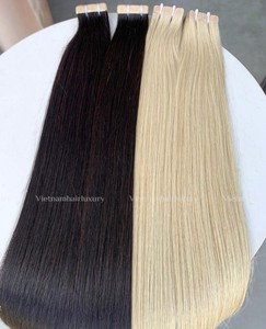 Vietnamien 100% Armure Humaine Extension Non Transformé Dôme Cap Brut Doux Soyeux Droite Vague Vierge Blonde Super Double Dessiné Pas Cher - Product Image 5