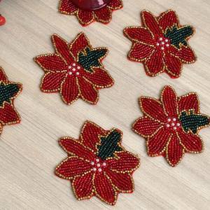 Sous-verres perlés faits main portables MS HANDICRAFT - Cadeaux religieux classiques avec support en polyester (4x4 pouces) - Product Image 5