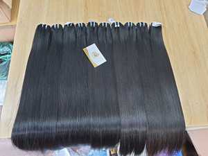 Machine de trame de peau de donneur unique Remy vietnamienne Double trame Volume supplémentaire cuticules os intact droit Super Double dessiné brut - Product Image 6