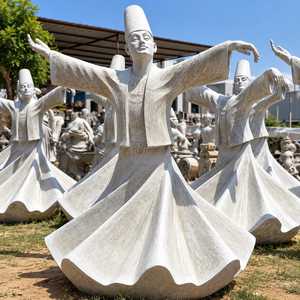 Sculpture de Derviche Tourbillonnant, Grande Statue de Jardin Extérieur, Figurine de Danseur Sufi Mevlevi, Monument Artistique Mystique Tournant, Art Architectural - Product Image 3