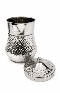 Carafe Surahi en acier inoxydable martelé avec couvercle et poignée, compatible lave-vaisselle, pichet à eau moderne et simple pour le service du thé - Product Image 3