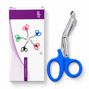 Ciseaux médicaux d'urgence pour hôpital, en acier, à pointe arrondie de sécurité, bord dentelé, pour couper les tissus, les sangles, les fils, les pansements de premiers secours, CE ISO - Product Image 4