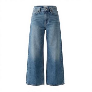 Basic Simple Loose Straight Leg Floor Length Denim Pants Spring Style American Loose Fit Customized Color <b>Jeans</b> Breathable Wear - Product Image 1