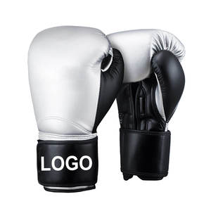 Gants de boxe antidérapants en soie rouge et argentée, à doigts entiers, avec fermeture personnalisable, équipement d'arts martiaux pour adultes - Product Image 4