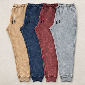 Men’s Acid Wash Jogger Pants with Encrypted Graphic Design – Slim Fit Streetwear Style Comfortable Casual Sweatpants for Daily W - Product Image 5