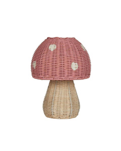 Cute Mushroom Wicker Storage <b>Basket</b> with Lid Kids Decorative Organizer for Nursery Playroom Toy Storage Natural Rattan <b>Basket</b> - Product Image 1