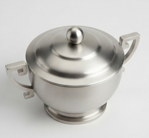 Modern Metal <b>Serving</b> <b>Bowl</b> <b>With</b> <b>Lid</b> Polished Finished Dinnerware <b>Bowls</b> Dishwasher Safe For Food <b>Serving</b> - Product Image 4