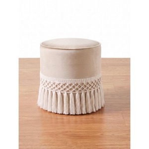 พรมปูพื้นทรงกลมพร้อมพู่ตกแต่งสไตล์โบฮีเมียนสำหรับห้องนั่งเล่น - Product Image 3