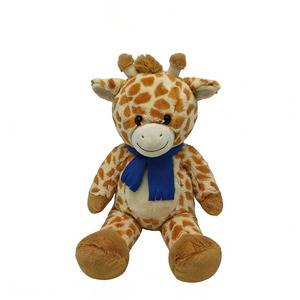 Cute Giraffe Plush <b>Toy</b> <b>Soft</b> <b>Stuffed</b> Animal With Blue Scarf For Babies 0-24 Months Unisex - Product Image 1
