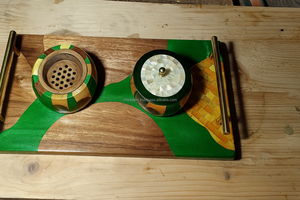 Brûleur à Bakhoor en bois et résine époxy artisanal, Mubkhar décoratif tendance pour l'espace, cadeaux de l'Aïd et du Ramadan, offres de vente en gros abordables - Product Image 6