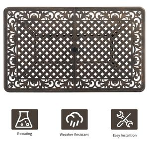 Tavolo da Giardino in Mosaico di Alluminio Pressofuso Bronzato da 59 Pollici, Tavolo da Esterno Senza Sedie - Product Image 5