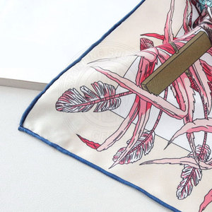 Silk Scarf Elegant Printed Pattern For Hair Neck Shoulder And Outdoor Style Silk Scarf - Product Image 2