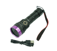 Lampe torche UV Gamela rechargeable par USB 12W 365nm avec filtre noir en alliage d'aluminium, outils auto A/C certifiés ISO, garantie 1 an