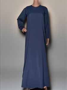 Ensemble 2 pièces de luxe AWAIS HOUSE pour femmes musulmanes, robe longue simple et élégante en satin perlé, coupe trapèze, écologique, vente en gros - Product Image 6