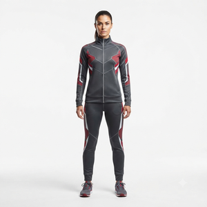 Women Performance Cheerleading Tracksuit Custom Team Sportswear Training Suit Full Zip <b>Jacket</b> and Pants - Product Image 1