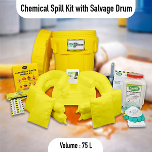ชุดอุปกรณ์ดูดซับสารเคมี 75 ลิตร พร้อมถังเก็บสารเคมีสำหรับงานหนัก ชุดดูดซับฉุกเฉินสำหรับควบคุมสารเคมีอันตราย เพื่อความปลอดภัยในอุตสาหกรรม - Product Image 2
