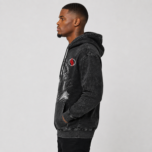 Acid Washed <b>Men</b> Hoodie <b>Pullover</b> Sweatshirt Graphic Print Hooded Sweatshirt with Pocket for Casual Wear <b>Men</b> Acid Wash Hoodies - Product Image 4