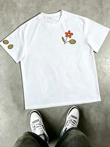 New Arrival White Men's Short Sleeve T-<b>Shirt</b> With Cartoon Bread Print Regular Fit O-Neck Casual Jersey Cotton <b>Shirt</b> - Product Image 2