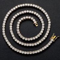 Collier tennis en or massif 14K 18K avec diamants de laboratoire taille ronde, chaîne gourmette éternité, bijoux fins pour femme, cadeau, vente en gros